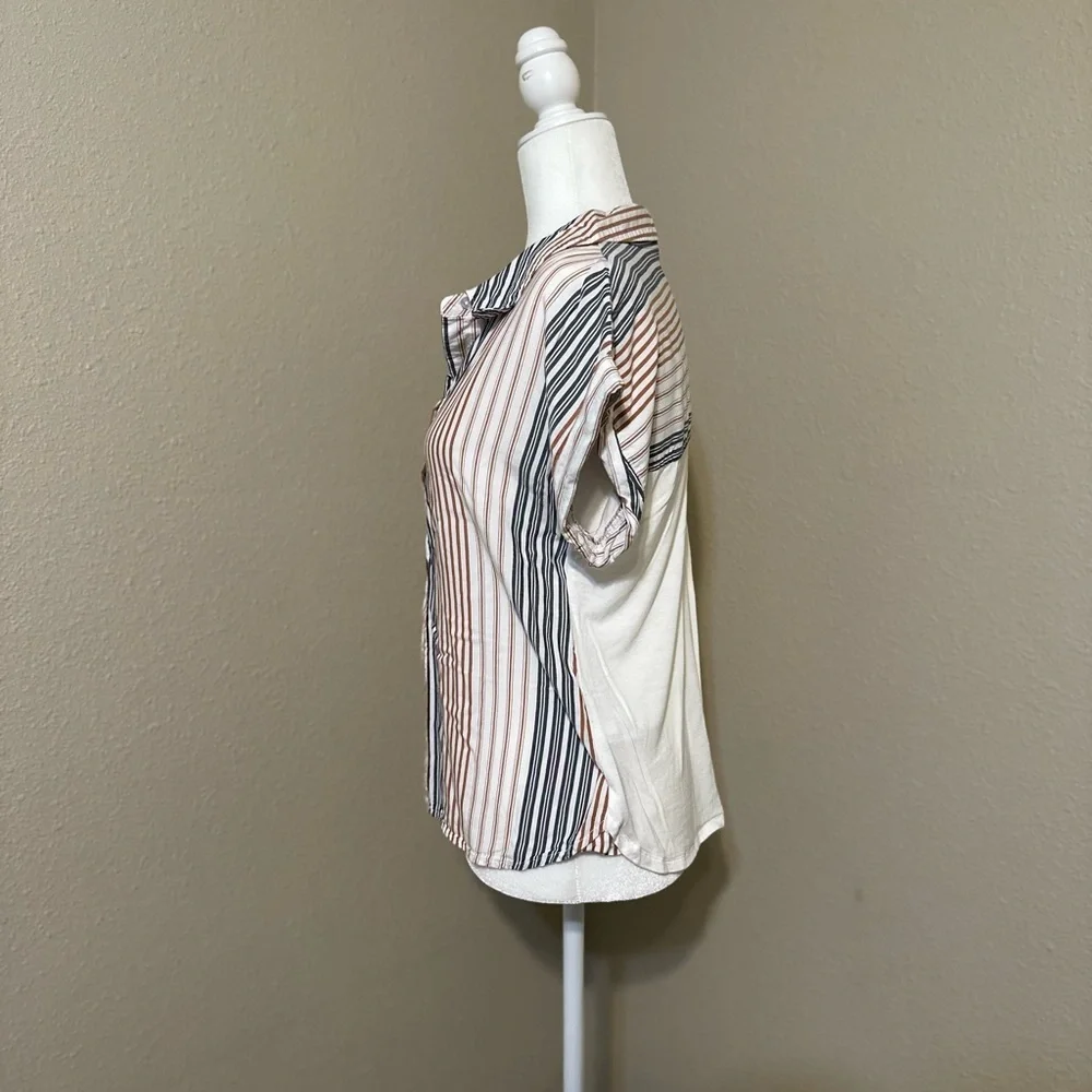 A New Day Striped Button Down Red White and Blue Size Small - Picture 3 of 6